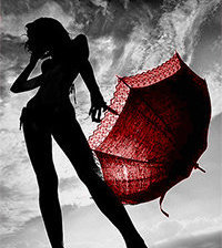 Posando con Paraguas