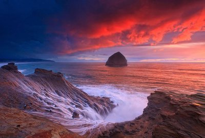 Море,волна - волна, море, скалы, небо - оригинал