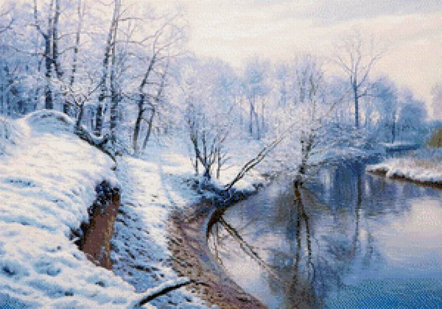 Солнечный март. - март, весна, солнце, река, зима, снег - предпросмотр