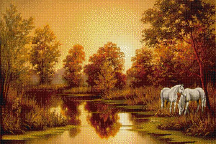 кони на закате - предпросмотр