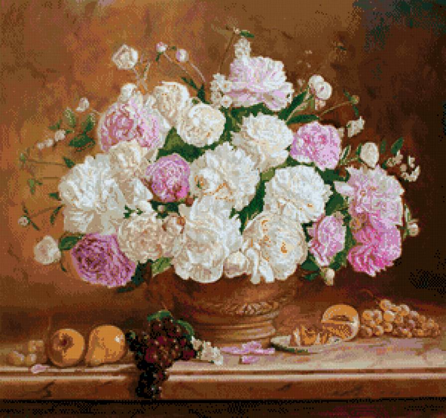 Розы. - натюрморт, цветы, виноград - предпросмотр