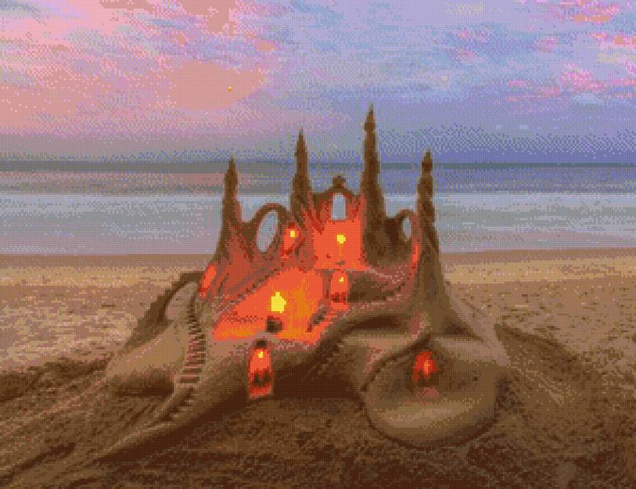 Замок из песка - песок, море - предпросмотр