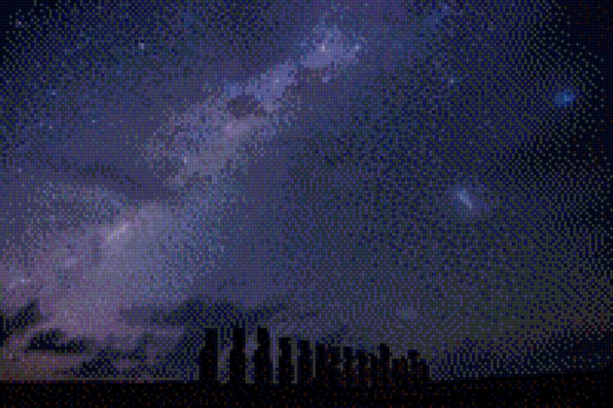 остров Пасхи - звезды, ночь, остров - предпросмотр