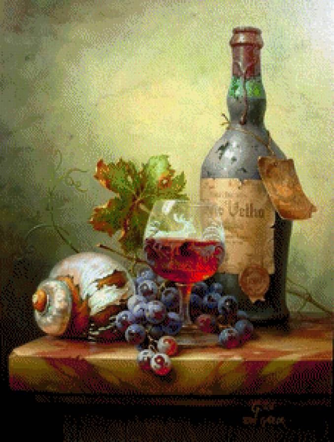 натюрморт с красным вином - вино, стол, натюрморт - предпросмотр