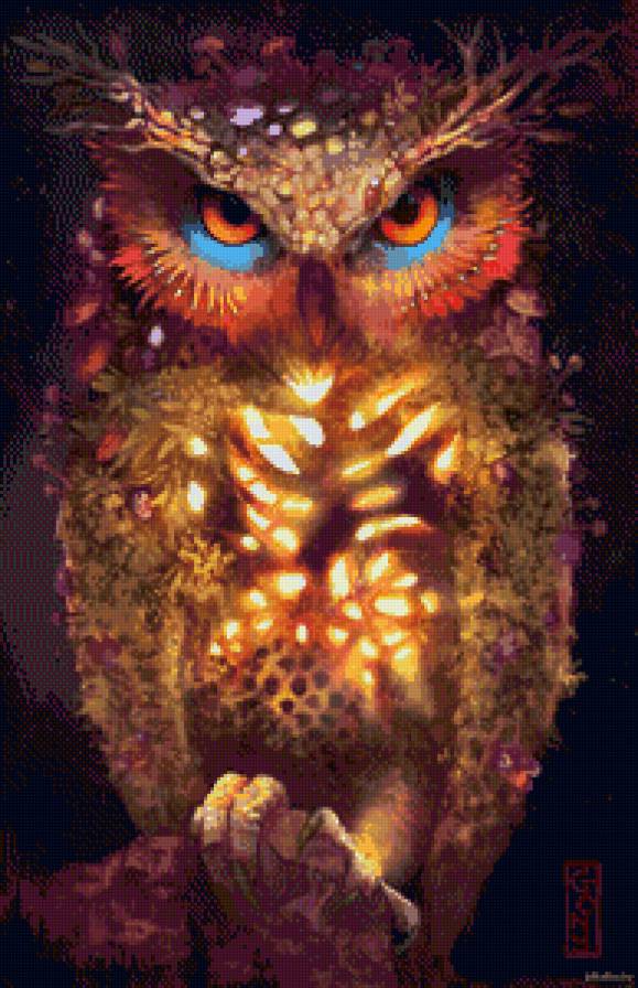 Сова - сова, птицы, филин, магия - предпросмотр