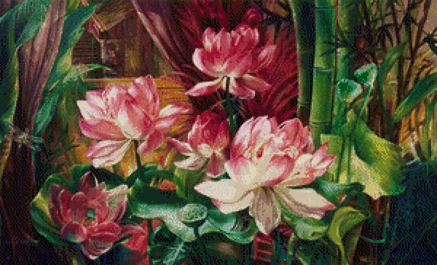 Цветы - картина, красота, живопись, цветы, букет - предпросмотр