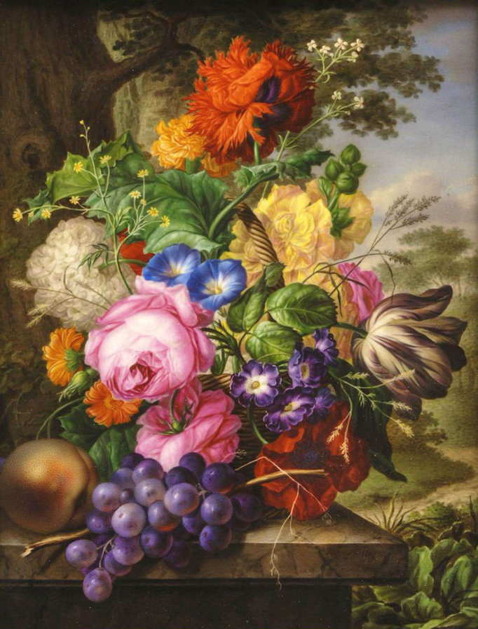 Цветы - цветы, красота, букет, живопись, картина - оригинал