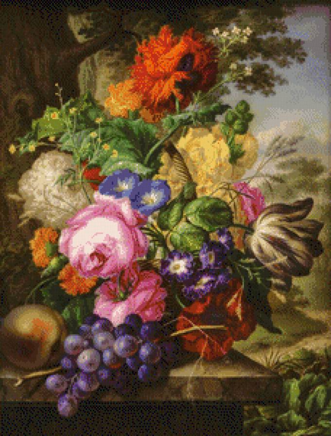 Цветы - картина, букет, живопись, красота, цветы - предпросмотр