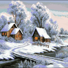 Схема вышивки «зима-зима»