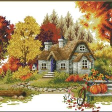Схема вышивки «дом.осень»