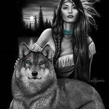 Схема вышивки «India lobo b-n»