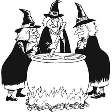 witches making halloween