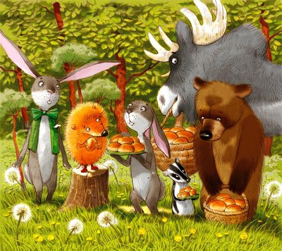 Веселые друзья - мультфильм, животные - оригинал