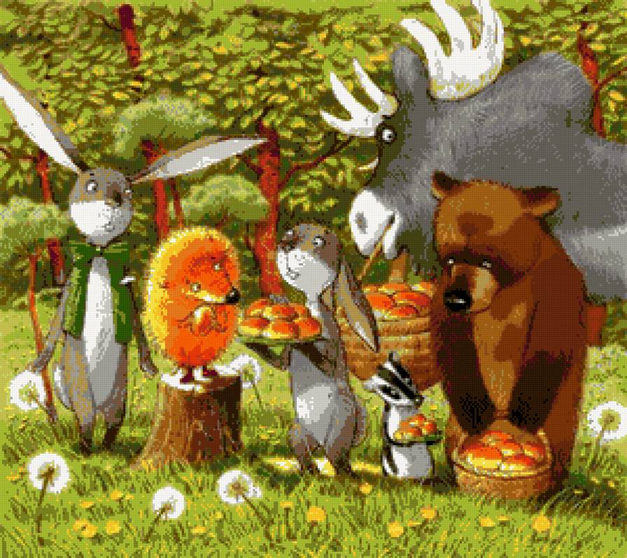 Веселые друзья - мультфильм, животные - предпросмотр