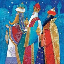 Схема вышивки «Reyes magos in blue»