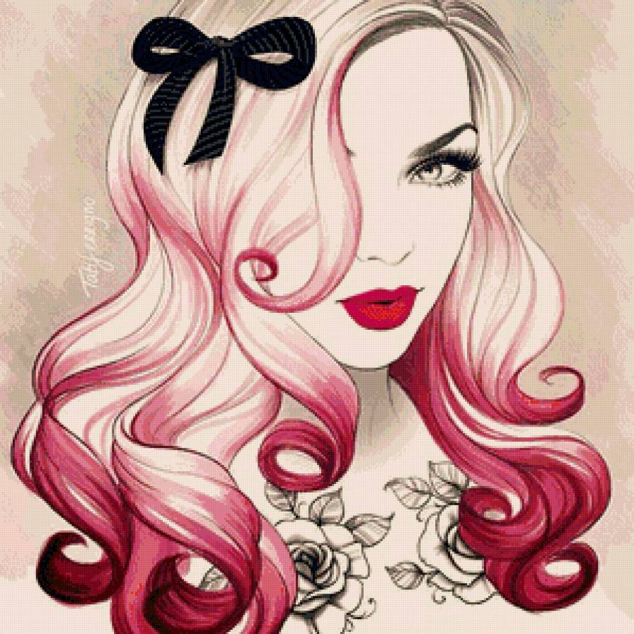 Кокетка - акварель, живопись - предпросмотр