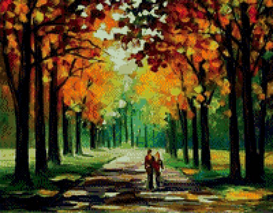 Прогулка в любимом парке. - природа, двое. - предпросмотр