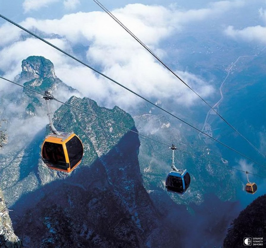 Канатная дорога - горы, снег, кабинка - оригинал