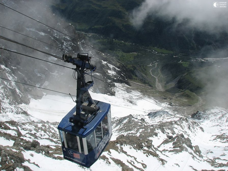 Канатная дорога - горы, снег, кабина - оригинал