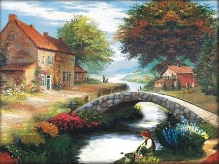 Деревня у реки - оригинал