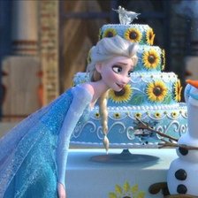 Эльза, торт и  Олафф