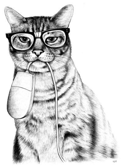 Кот с мышкой - оригинал