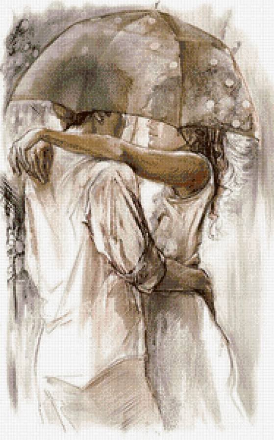 пара под зонтом - оригинал