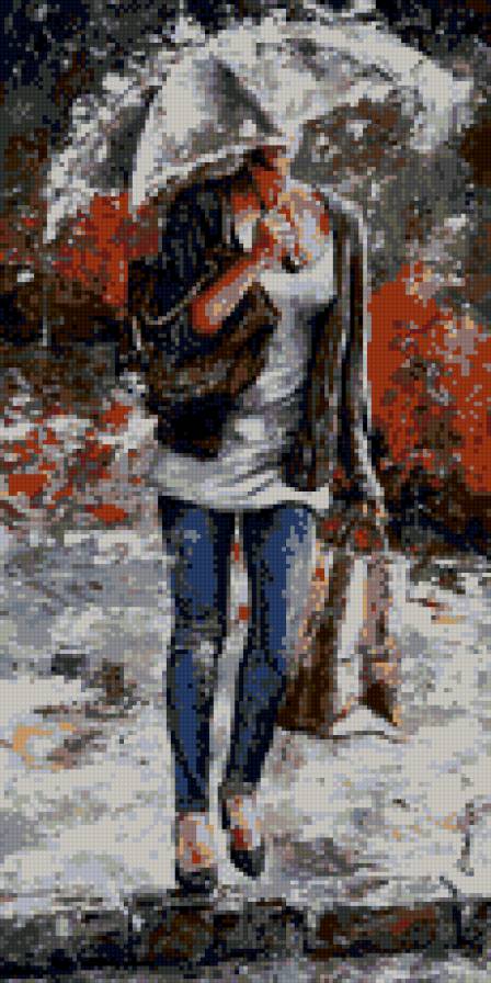 девушка под зонтом - предпросмотр