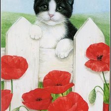 Схема вышивки «кошечка»