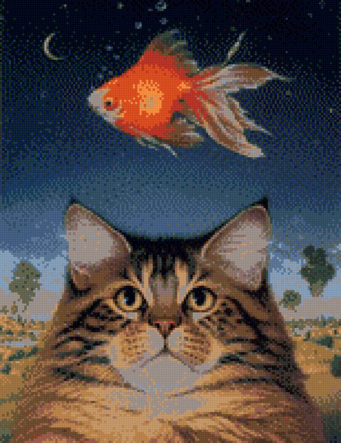 Котик - кот рыбка - предпросмотр