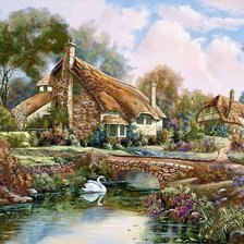 Схема вышивки «домик»