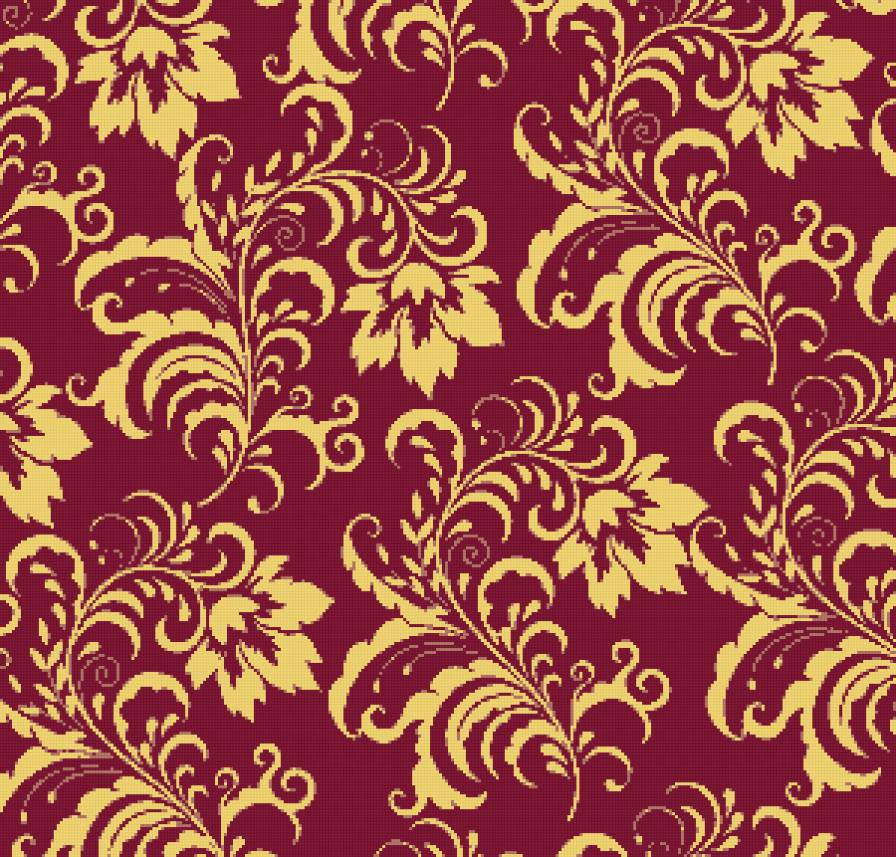 золото на красном - подушка, орнамент - предпросмотр