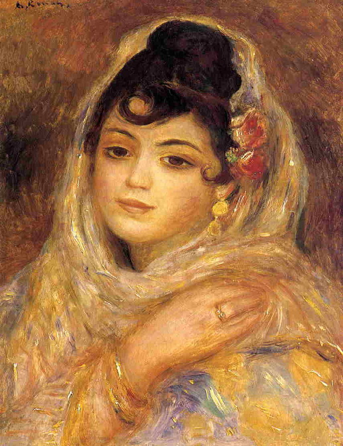 Алжирская женщина (Ренуар) - живопись, ренуар, восток, женщина, картина, портрет - оригинал
