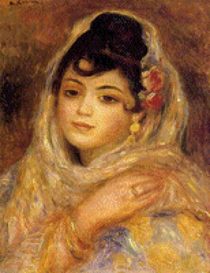 Алжирская женщина (Ренуар) - восток, портрет, живопись, женщина, картина, ренуар - предпросмотр