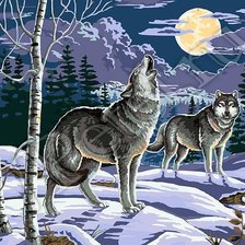 Оригинал схемы вышивки «Волки» (№1093944)