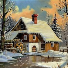 Схема вышивки «Зимний пейзаж»