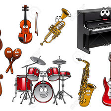 Схема вышивки «Divertidos instrumentos musicales»