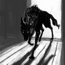 Схема вышивки «Черный волк»