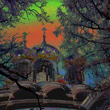 Схема вышивки «храм закат»