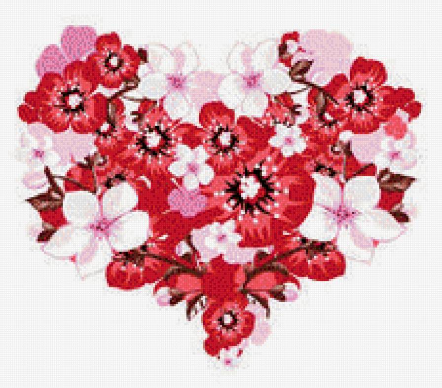 Цветочное сердце - разное - предпросмотр