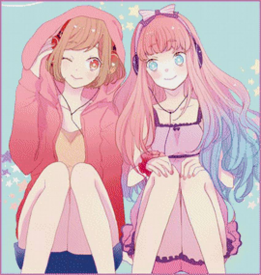 аниме_арт-1 - аниме, подружки - предпросмотр