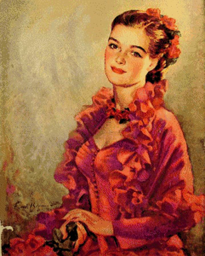 Дама в красном платье - платье, женщина, красота, дама, девушка, красавица - предпросмотр