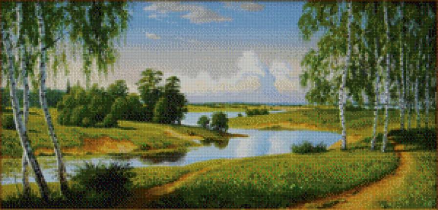 Пейзаж для мамы - лето, река, лес, пейзаж, русская природа - предпросмотр