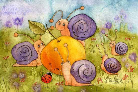 пиршество - открытки, животные, улитки, насекомые - оригинал