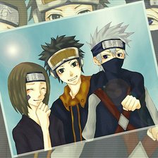 Схема вышивки «Rin, Kakashi and Obito»