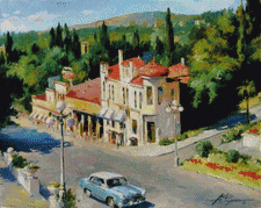 Приморский город - сочи, кипарисы, юг, фомин, лето, зелень, курортный проспект - предпросмотр