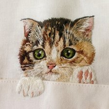 Схема вышивки «котик в кармане»