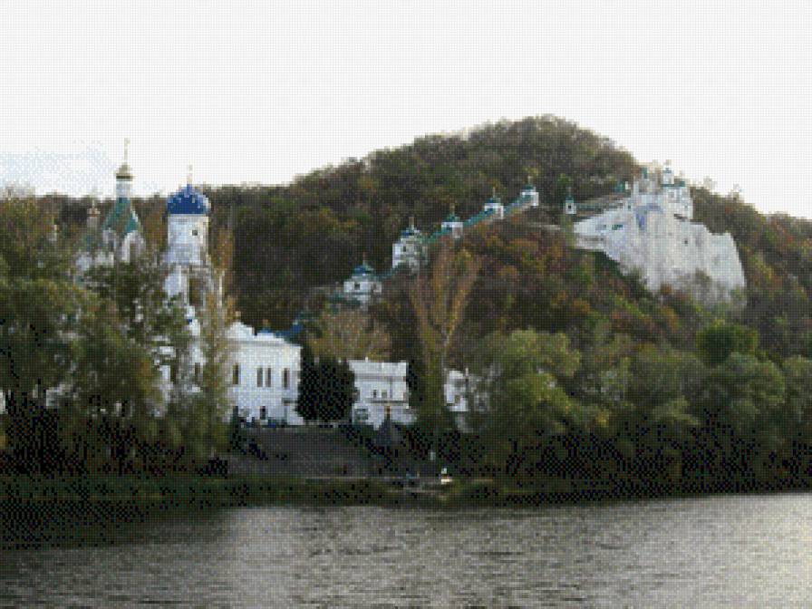 Город на реке - вода, река, дома. - предпросмотр