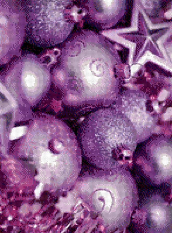 елочные игрушки - сиреневый, новый год, шар, игрушки - предпросмотр