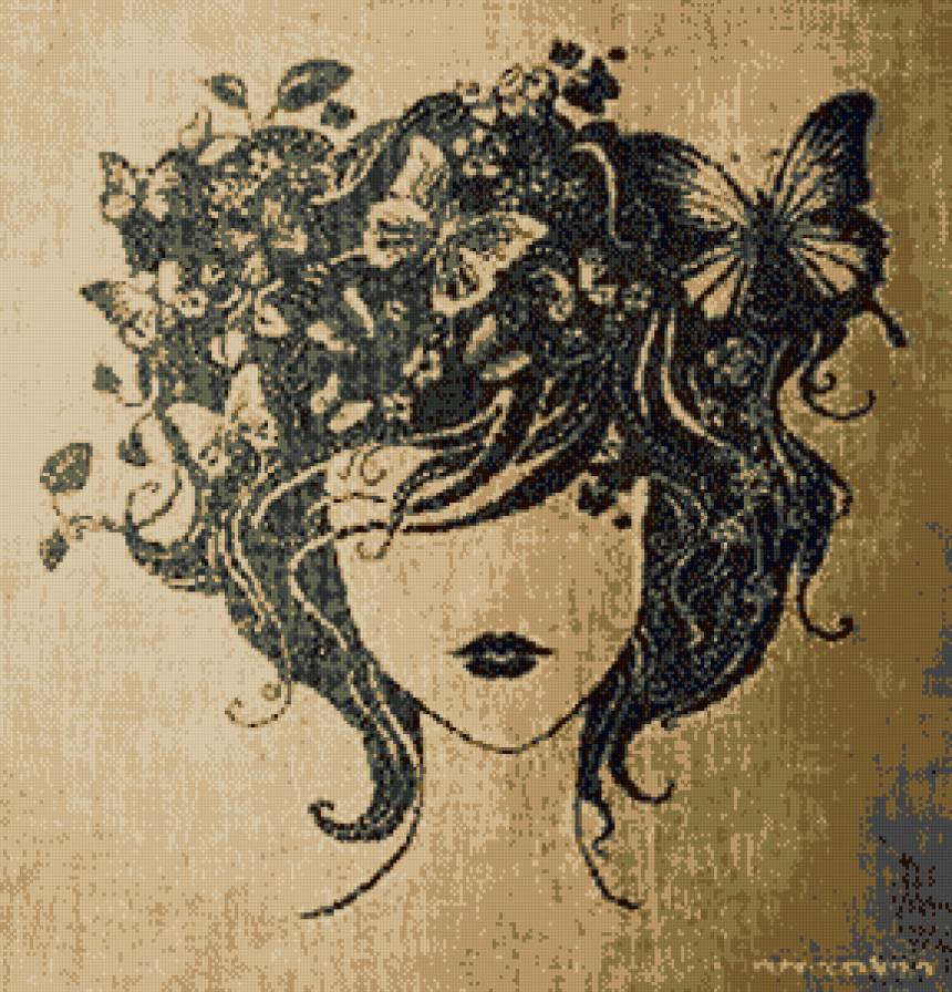 девушка с венком на голове - девушка, венок - предпросмотр